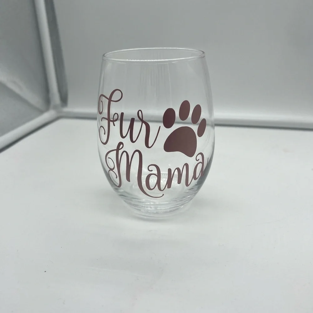 Fur Mama Stemless Wine Glass
